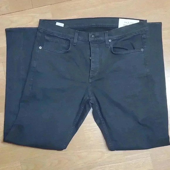 Rag & Bone Men's Standard Issue Fit 1 Slim-Skinny Knee-Rip Jeans Size 34 - Picture 4 of 12